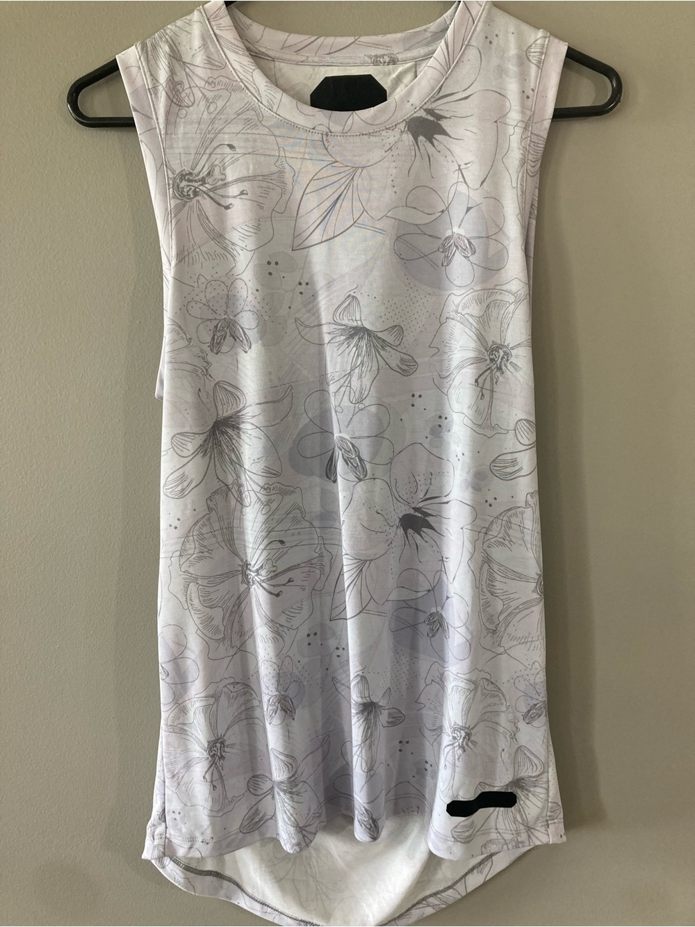 Under Armour Gray & Purple Active Top - Subtle Pattern with open back design!